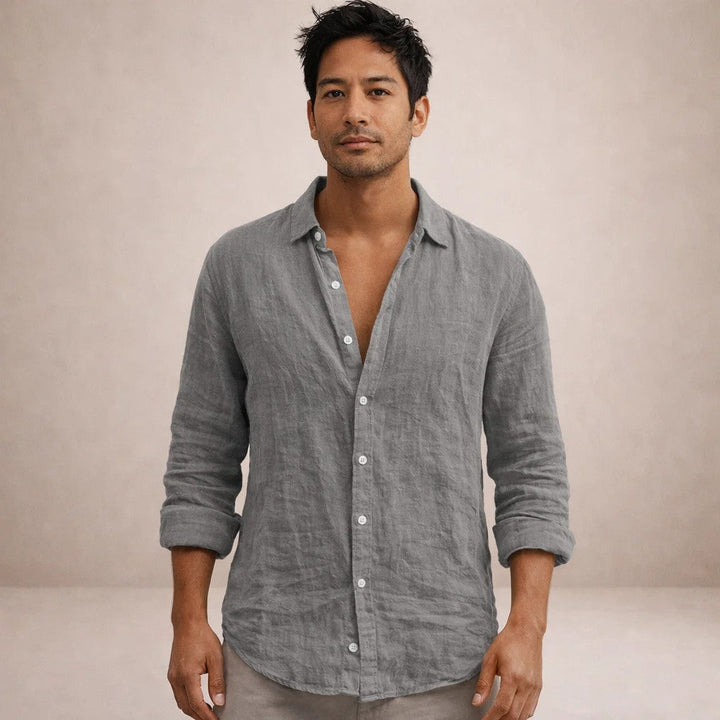 Men’s Linen Shirt | Regular Fit Breathable Long Sleeve Shirt