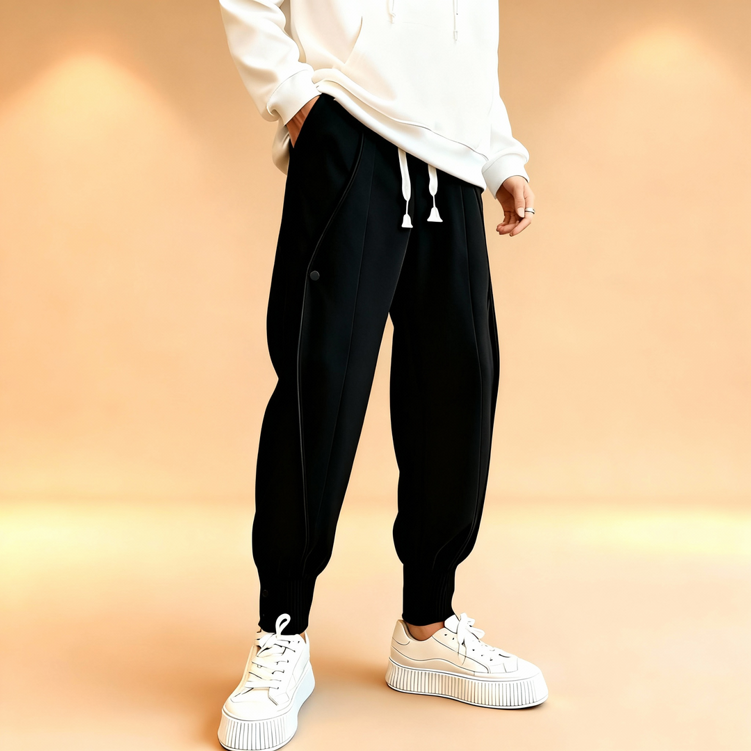 Wave Maker Ankle Cuff Men Drawstring Waist Joggers