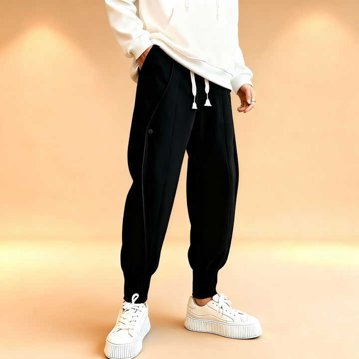 Wave Maker Ankle Cuff Men Drawstring Waist Joggers