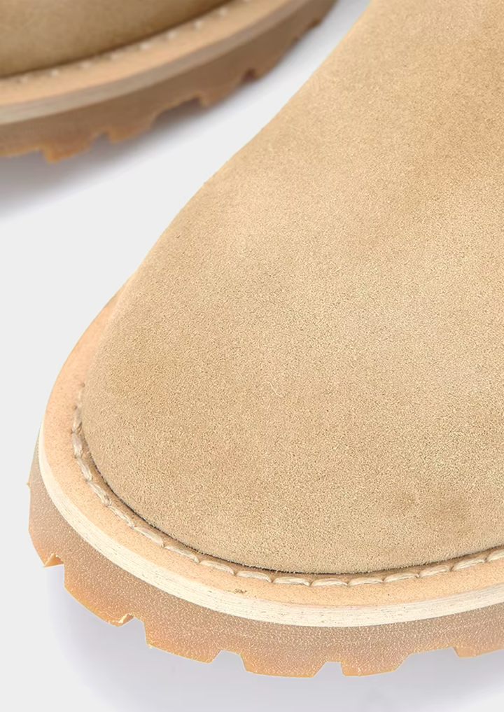 Sand Suede Chelsea Winter Boot – Men’s Warm Slip-On Ankle Boot
