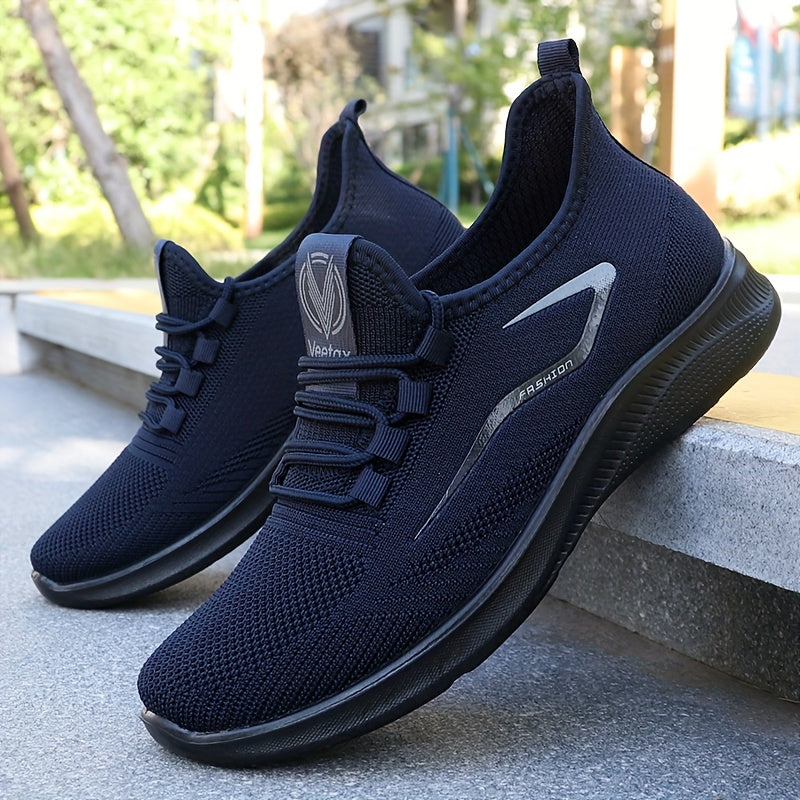 Men’s Lightweight Breathable Knit Running Shoes – Slip-On Comfort &amp; All-Day Performance