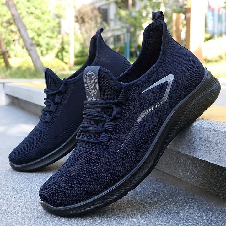 Men’s Lightweight Breathable Knit Running Shoes – Slip-On Comfort &amp; All-Day Performance