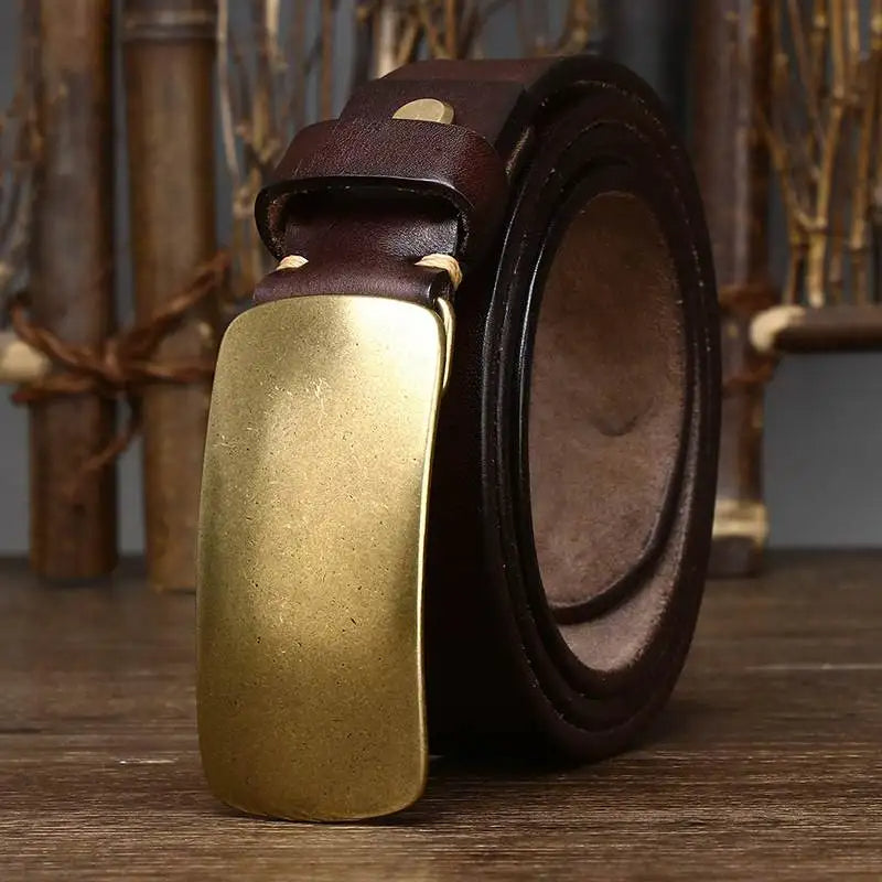 Hercules Men Waist Brass Buckle Belt