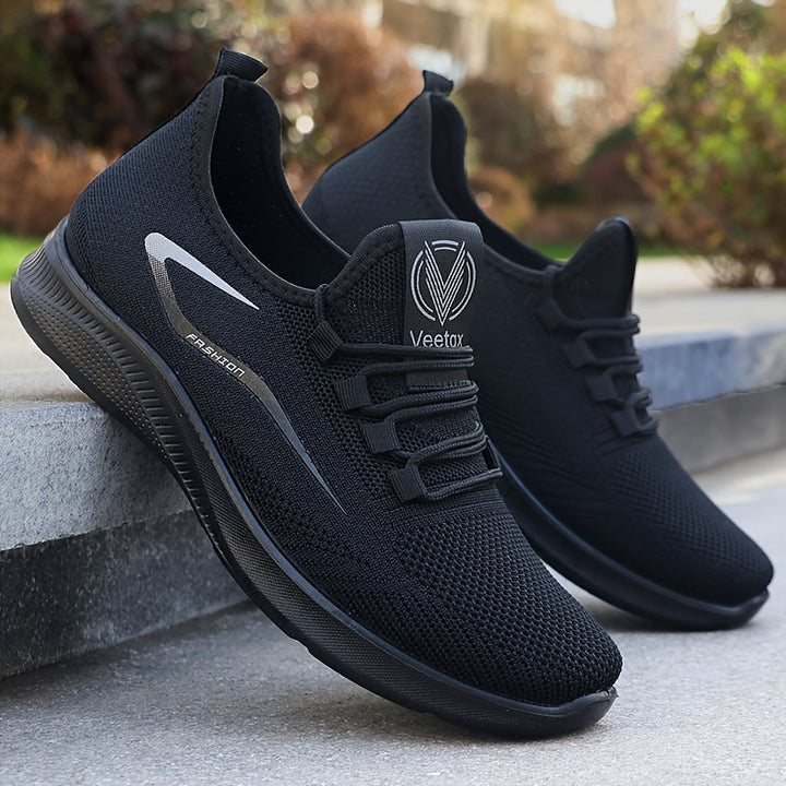 Men’s Lightweight Breathable Knit Running Shoes – Slip-On Comfort &amp; All-Day Performance