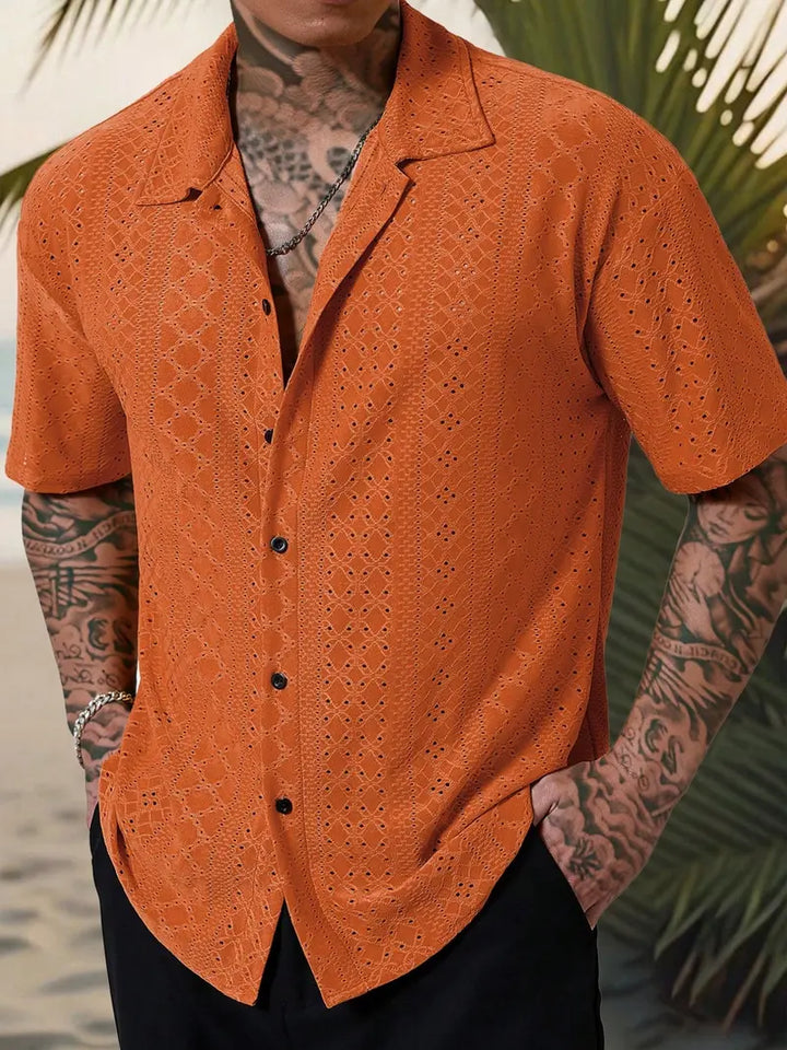 Men’s Short Sleeve Casual Button Up Shirt Summer Everyday Top