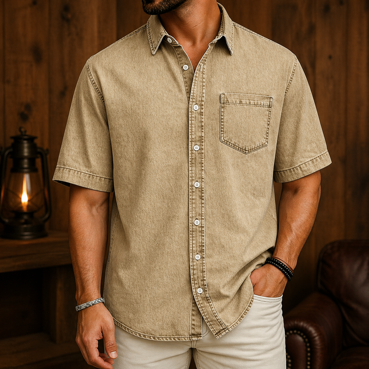 Casual Short-Sleeve Button Lightweight Summer Shirt