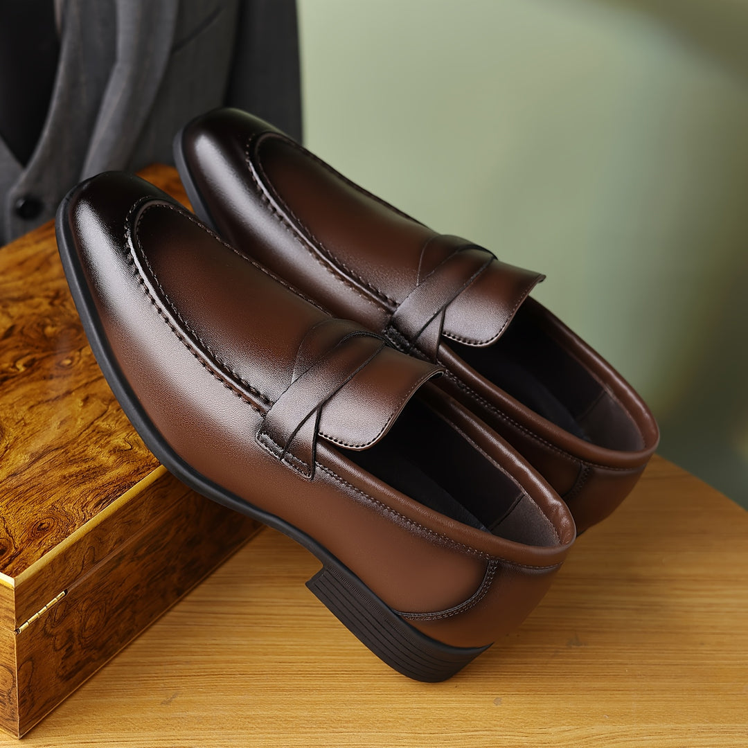Men Dress Loafers - Stylish Slip-On Dress Shoes Casual Attire | Rubber Sole Shoes