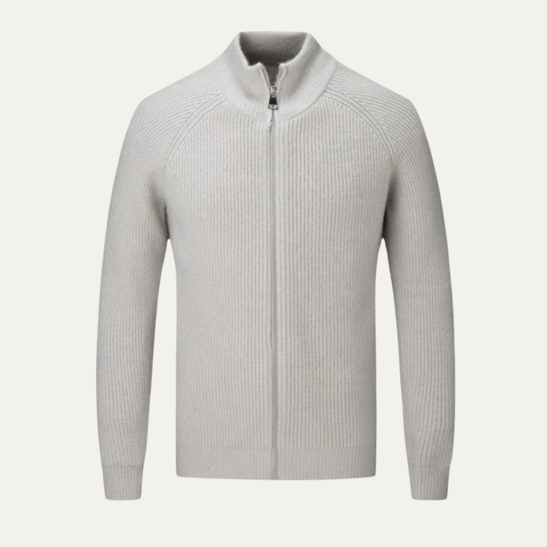 The Richmond Men’s Elegant Merino Wool Zip Up Cardigan