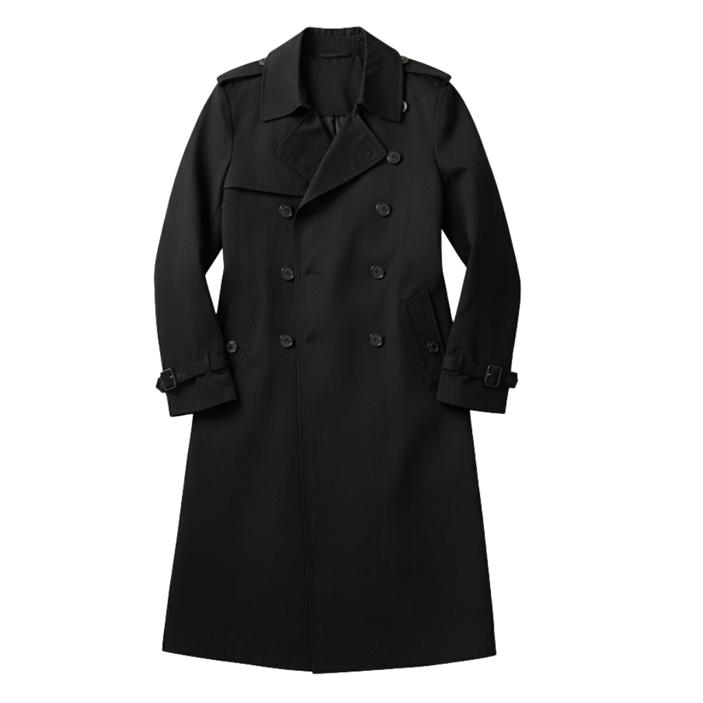 Men's Double-Breasted Trench Coat - Long & Waterproof