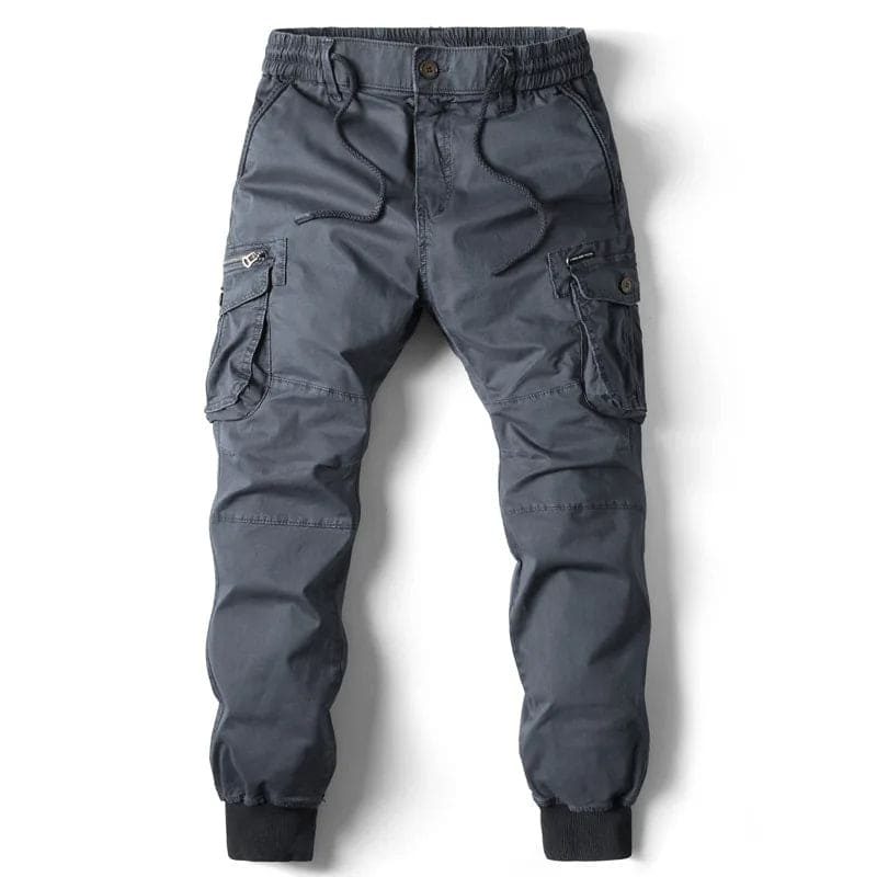 Men’s Cargo Jogger Pants Drawstring Elastic Waist Tactical Utility Trousers