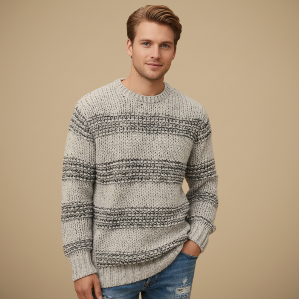 Men’s Lightweight Stretch Pullover – Soft Crew Neck Sweater | Everyday Comfort Fit