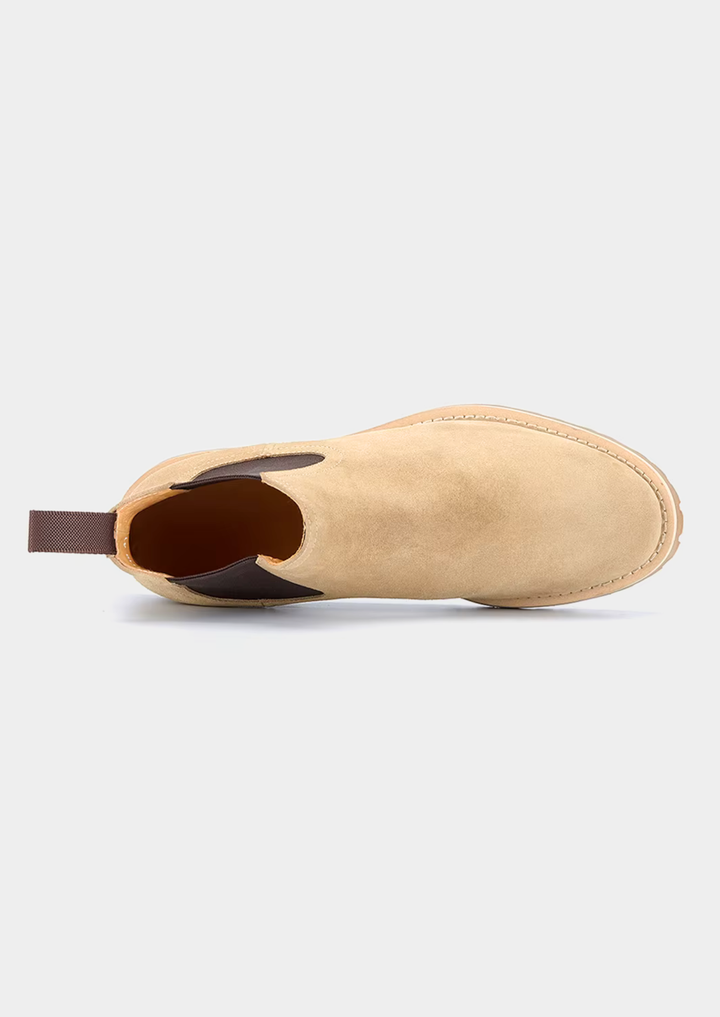 Sand Suede Chelsea Winter Boot – Men’s Warm Slip-On Ankle Boot