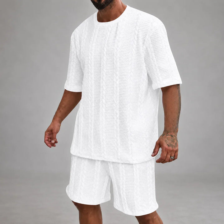 Men’s Casual Short Sleeve Shirt and Shorts Set Relaxed Fit Lounge Outfit