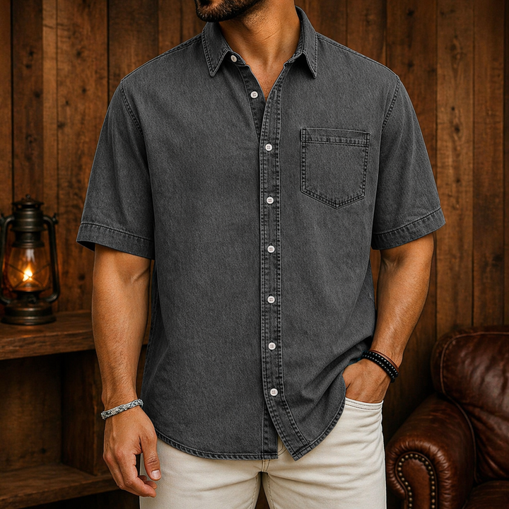 Casual Short-Sleeve Button Lightweight Summer Shirt