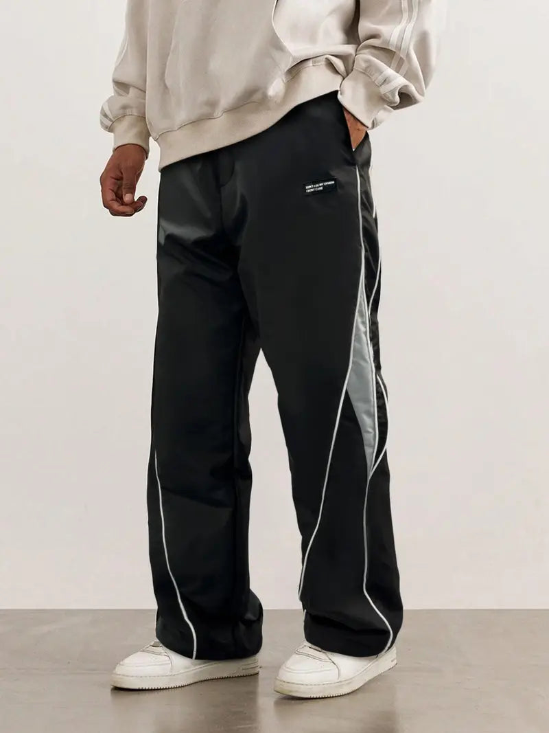 Men’s Casual Jogger Pants Loose Fit Streetwear Track Pants with Star Design
