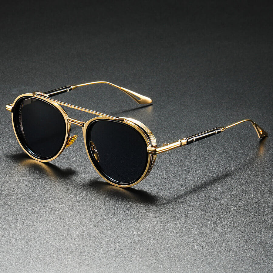 Round Double-Bridge Sunglasses – Classic Tortoiseshell Style