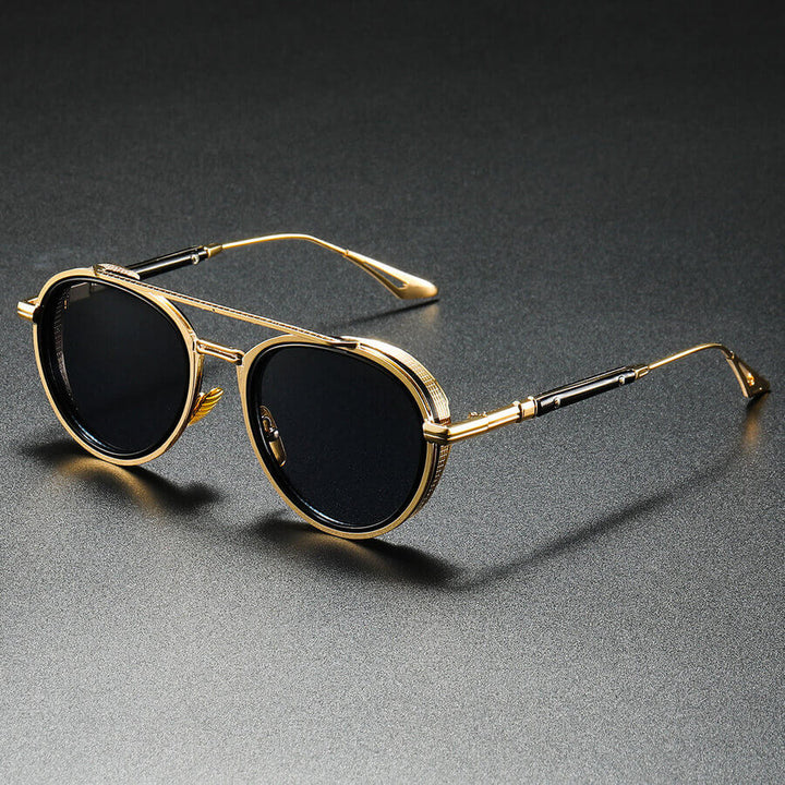 Round Double-Bridge Sunglasses – Classic Tortoiseshell Style