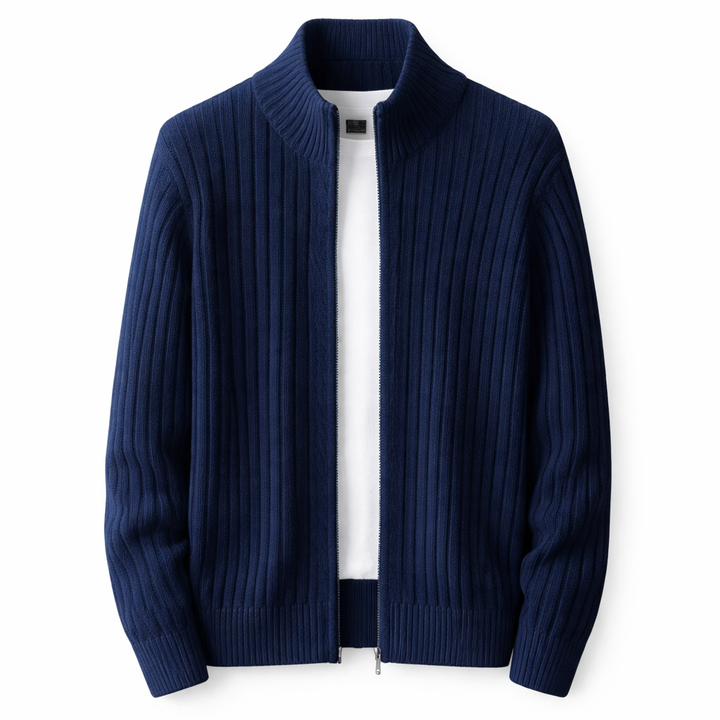 Men’s Zip Up Cardigan Sweater Casual Long Sleeve Knit Jacket