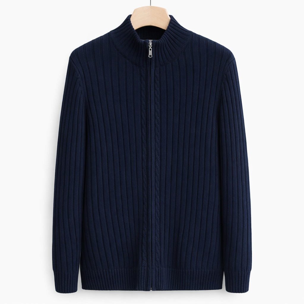 Men’s Zip Up Cardigan Sweater Casual Long Sleeve Knit Jacket
