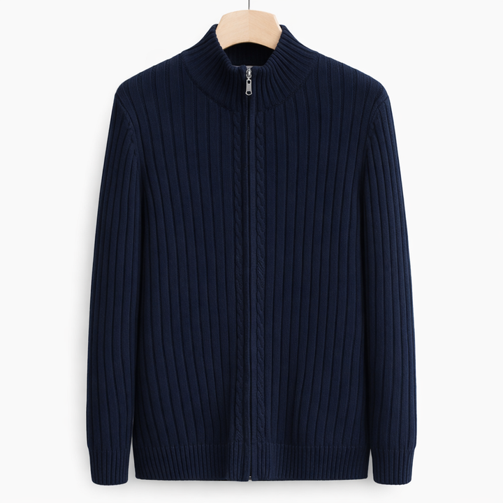 Men’s Zip Up Cardigan Sweater Casual Long Sleeve Knit Jacket