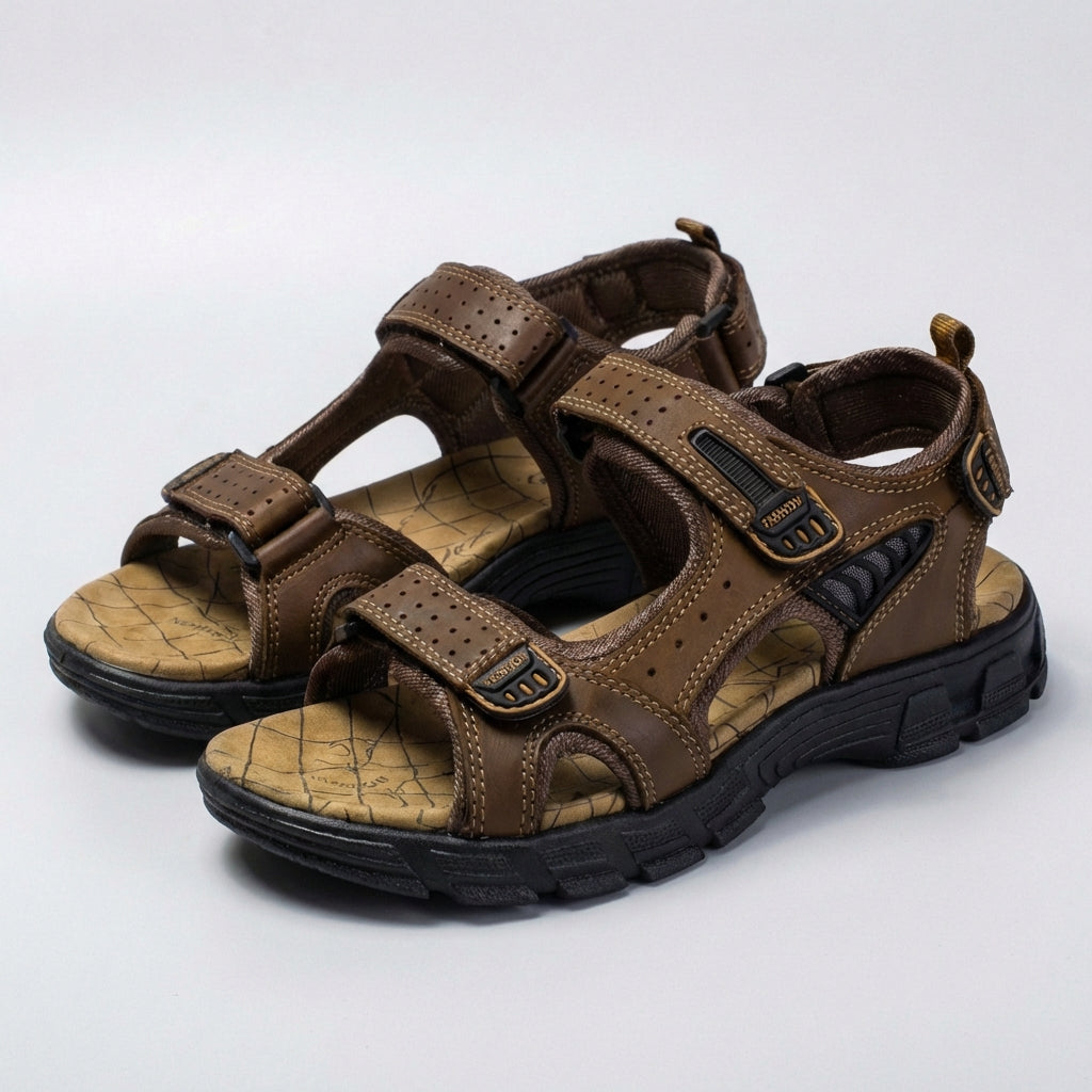 Adjustable Perforated Strap Sandals for Men – Orthopedic Support &amp; Comfort