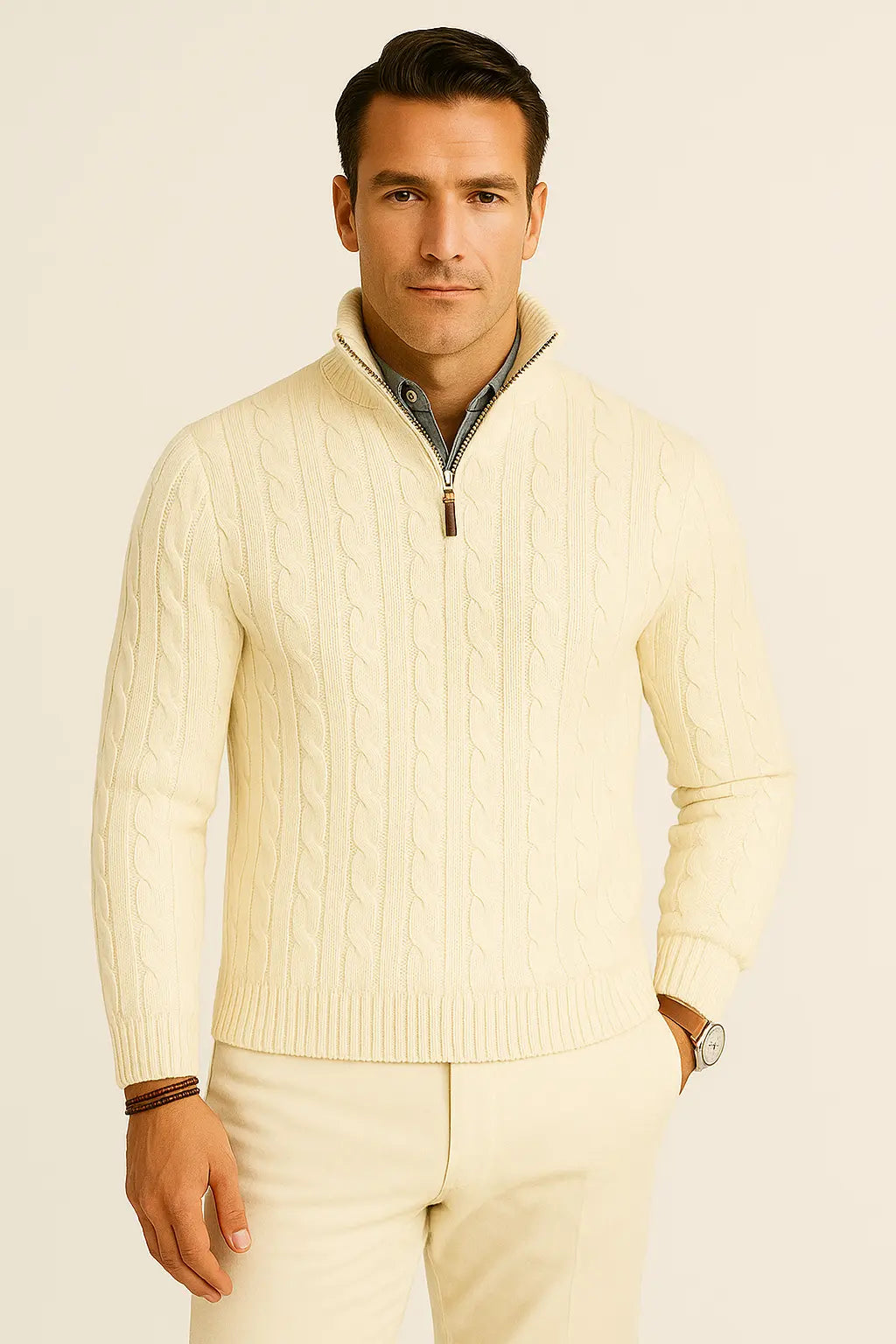 Men’s Vintage Turtleneck Sweater – Classic Knit Pullover