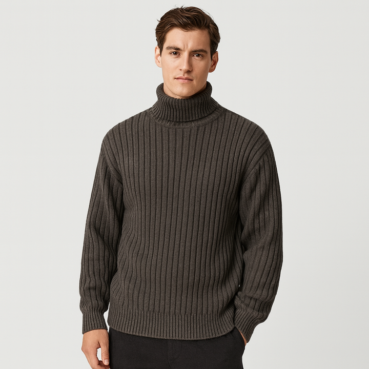Spraykis | Ribbed Knitted Turtleneck Warm Men Sweater
