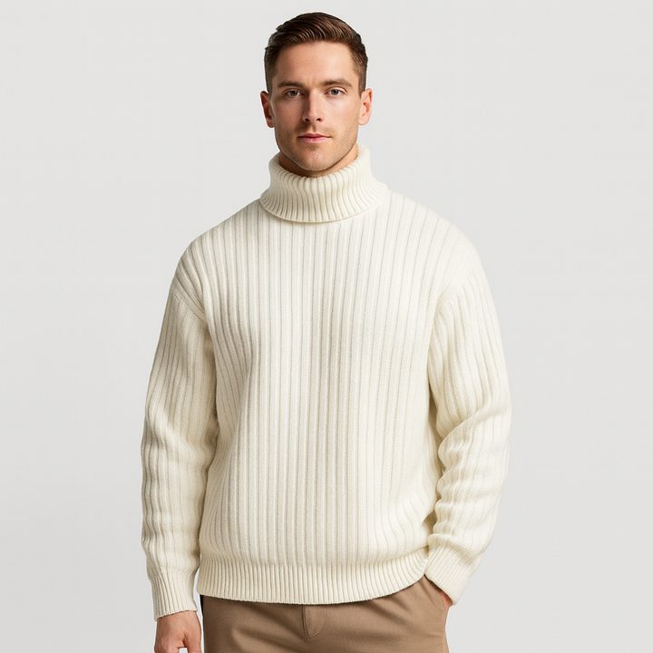 Spraykis | Ribbed Knitted Turtleneck Warm Men Sweater