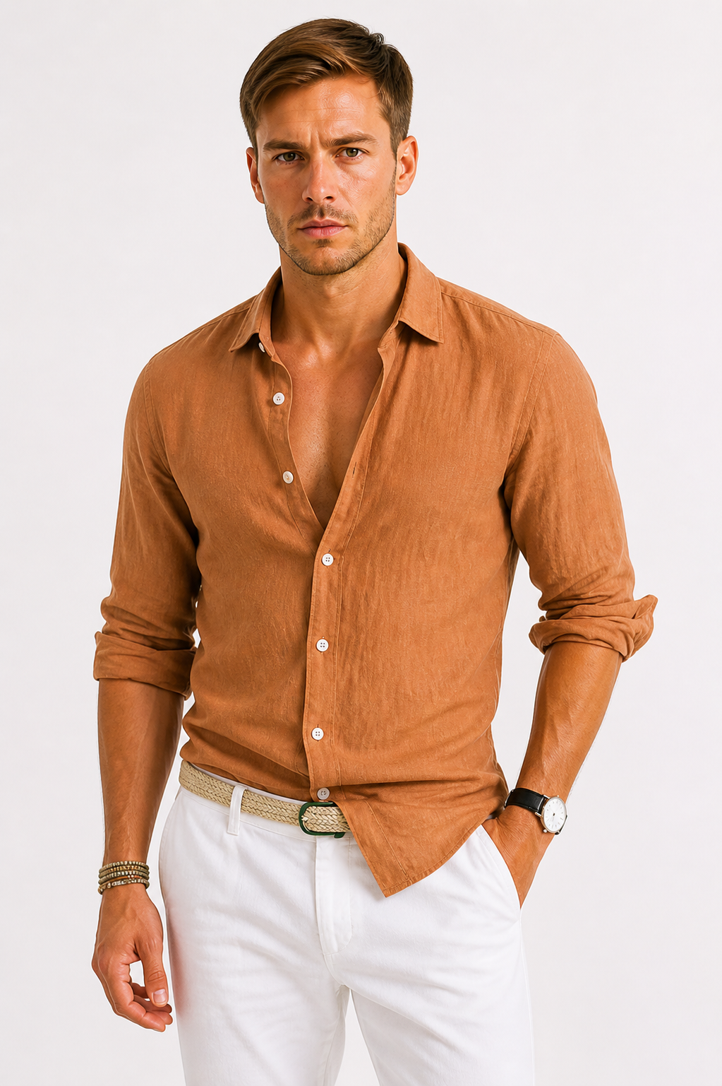 Men’s Casual Button Up Shirt Long Sleeve Relaxed Fit Everyday Shirt