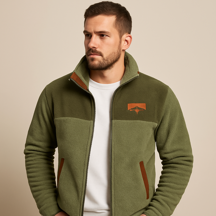 Men’s Outdoor Fleece Winter Jacket – Warm Zip-Up Coat for Cold Weather