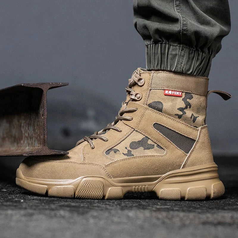 Men’s Steel Toe Work Boots Safety Hiking Tactical Combat Boots