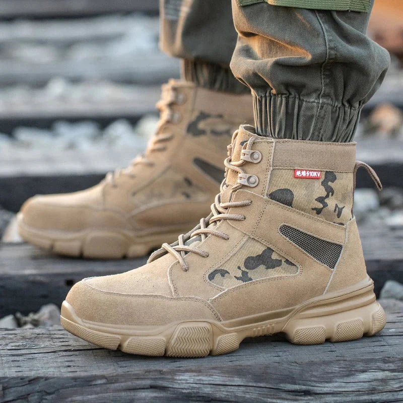 Men’s Steel Toe Work Boots Safety Hiking Tactical Combat Boots