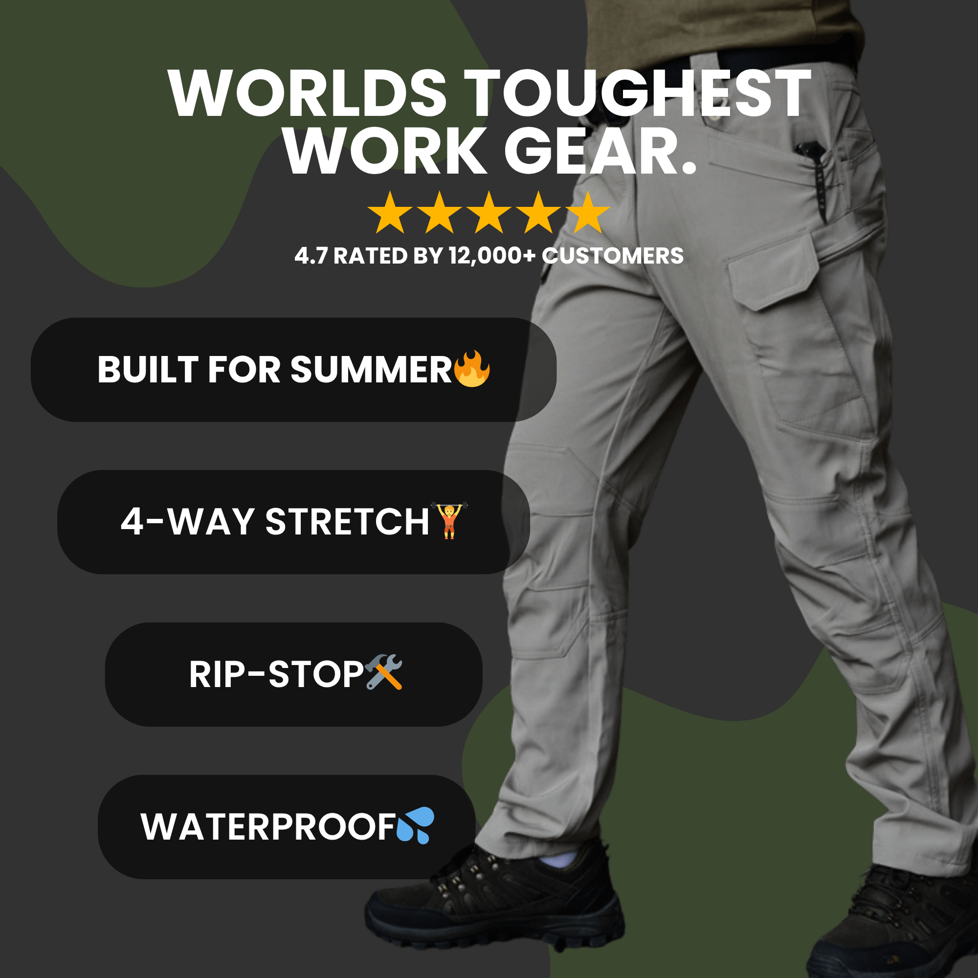 Ultraflex Utility Trousers – Men’s Stretch Work Pants with Durable Pockets