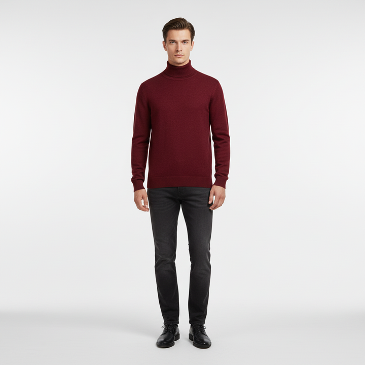 Men’s Elegantly Tailored Turtleneck Sweater – Slim Modern Fit