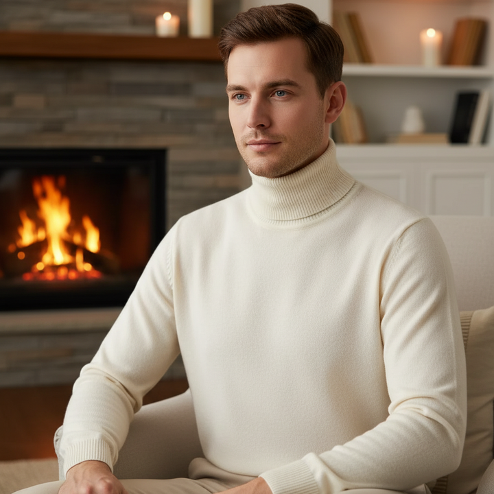 Men’s Elegantly Tailored Turtleneck Sweater – Slim Modern Fit