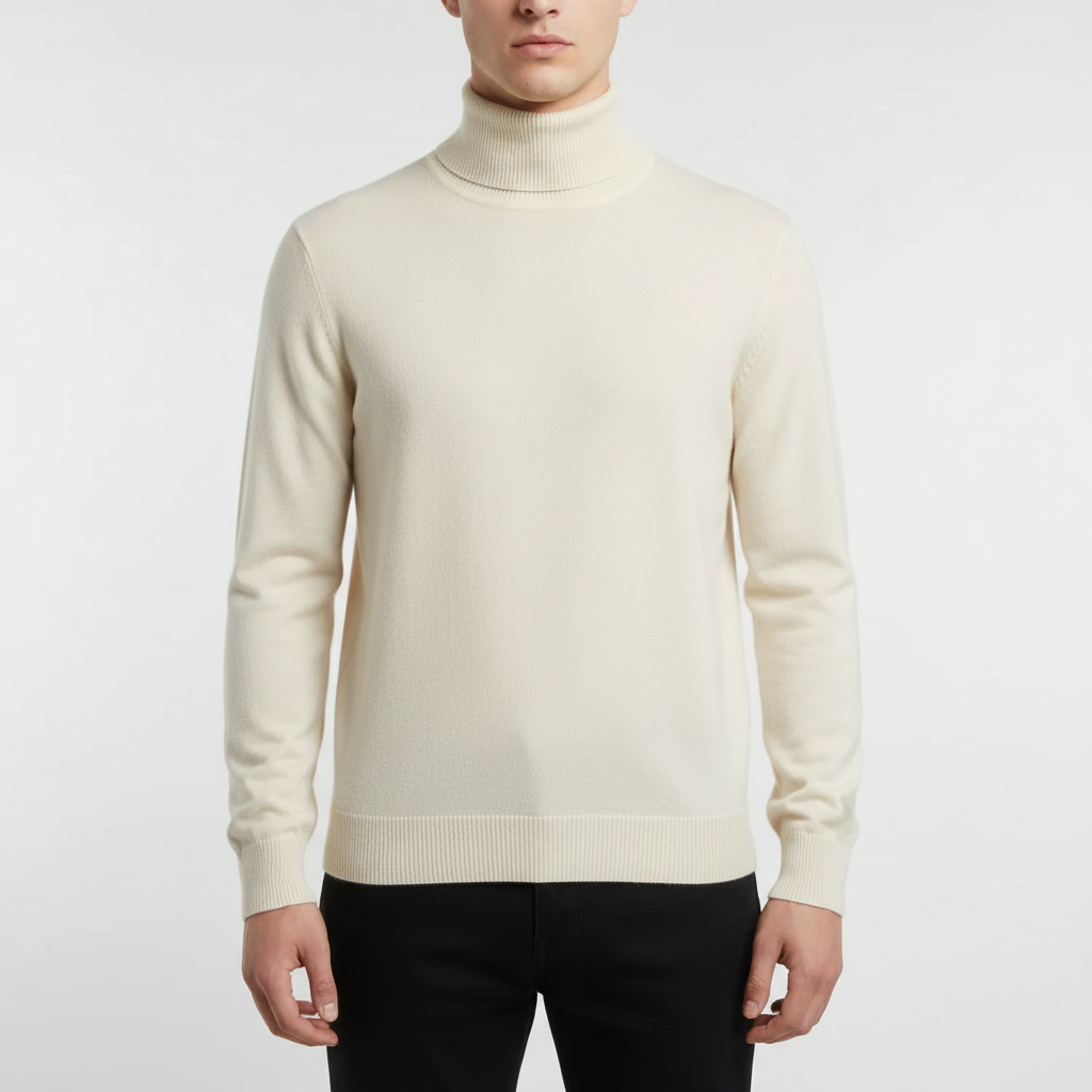 Men’s Elegantly Tailored Turtleneck Sweater – Slim Modern Fit