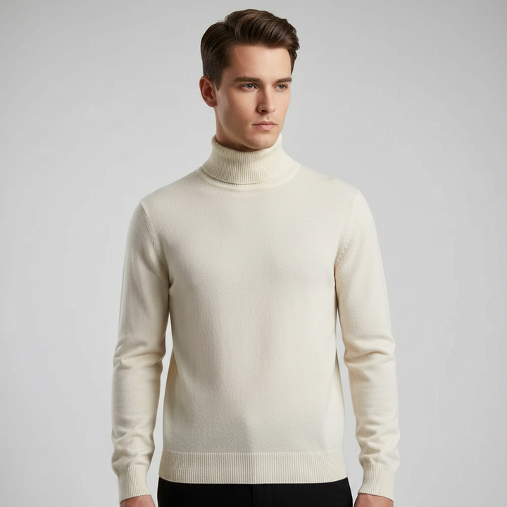 Men’s Elegantly Tailored Turtleneck Sweater – Slim Modern Fit