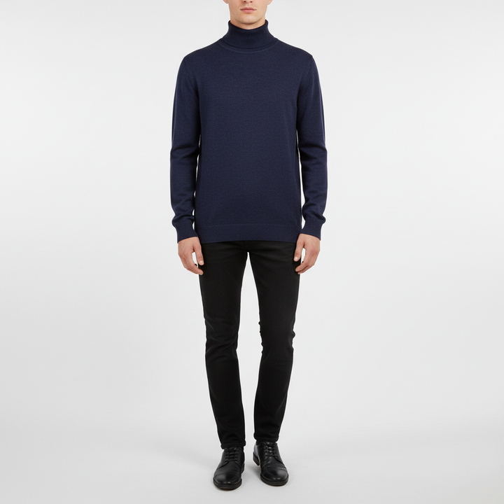Men’s Elegantly Tailored Turtleneck Sweater – Slim Modern Fit