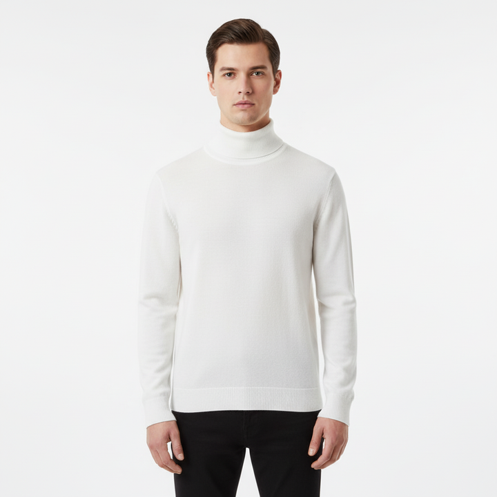 Men’s Elegantly Tailored Turtleneck Sweater – Slim Modern Fit