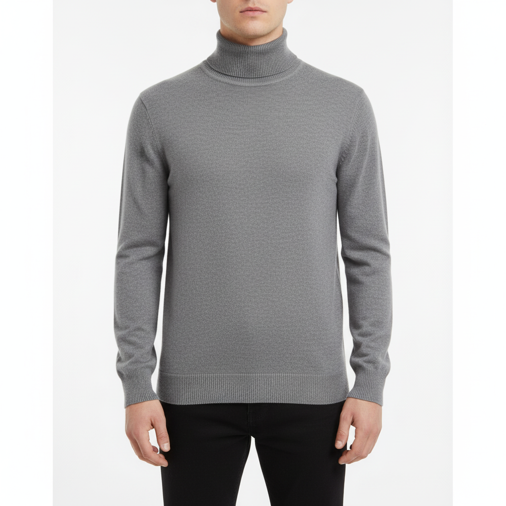 Men’s Elegantly Tailored Turtleneck Sweater – Slim Modern Fit