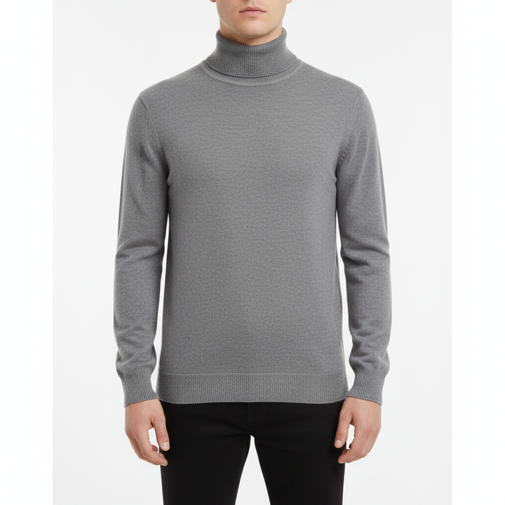Men’s Elegantly Tailored Turtleneck Sweater – Slim Modern Fit