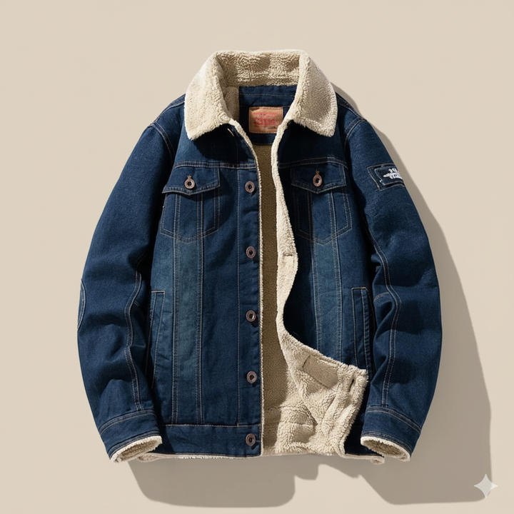 Classic Men’s Denim Sherpa Lined Jacket