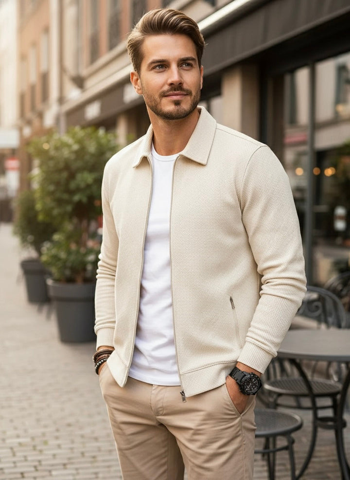 Men’s Zip Up Knit Jacket Casual Lightweight Long Sleeve Cardigan