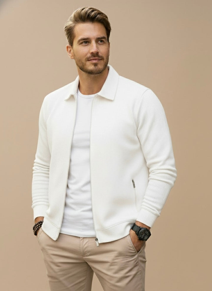 Men’s Zip Up Knit Jacket Casual Lightweight Long Sleeve Cardigan