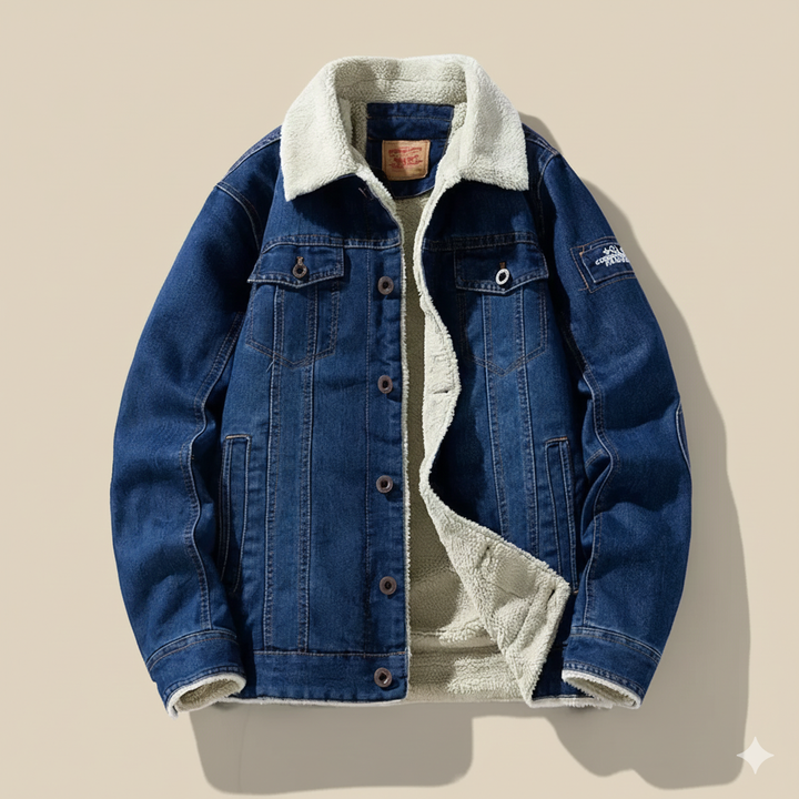 Classic Men’s Denim Sherpa Lined Jacket