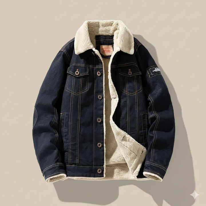 Classic Men’s Denim Sherpa Lined Jacket