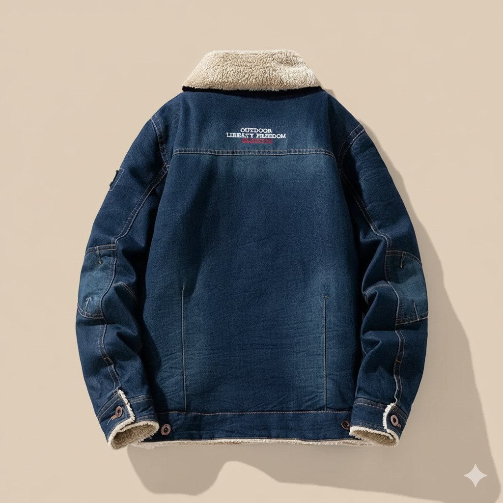 Classic Men’s Denim Sherpa Lined Jacket