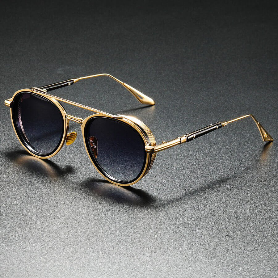 Round Double-Bridge Sunglasses – Classic Tortoiseshell Style