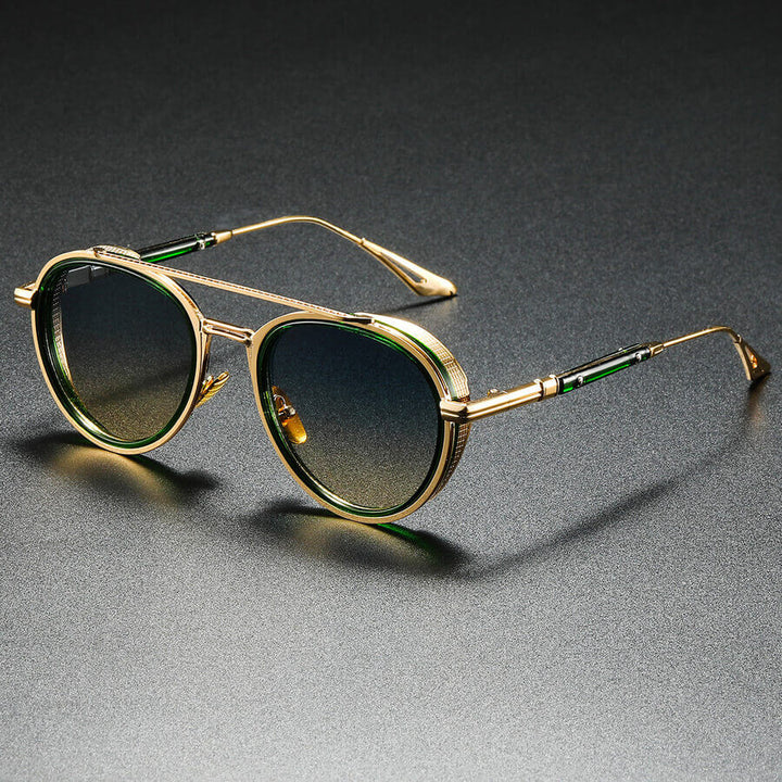 Round Double-Bridge Sunglasses – Classic Tortoiseshell Style