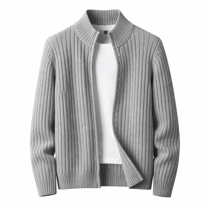 Men’s Zip Up Cardigan Sweater Casual Long Sleeve Knit Jacket